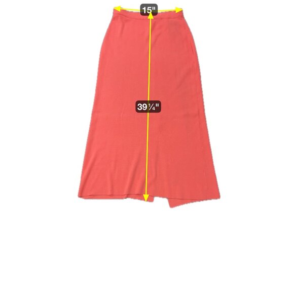 Sans Pareille Red Knit Pull On Midi Skirt With Elastic Waist Size Large - Picture 6 of 8